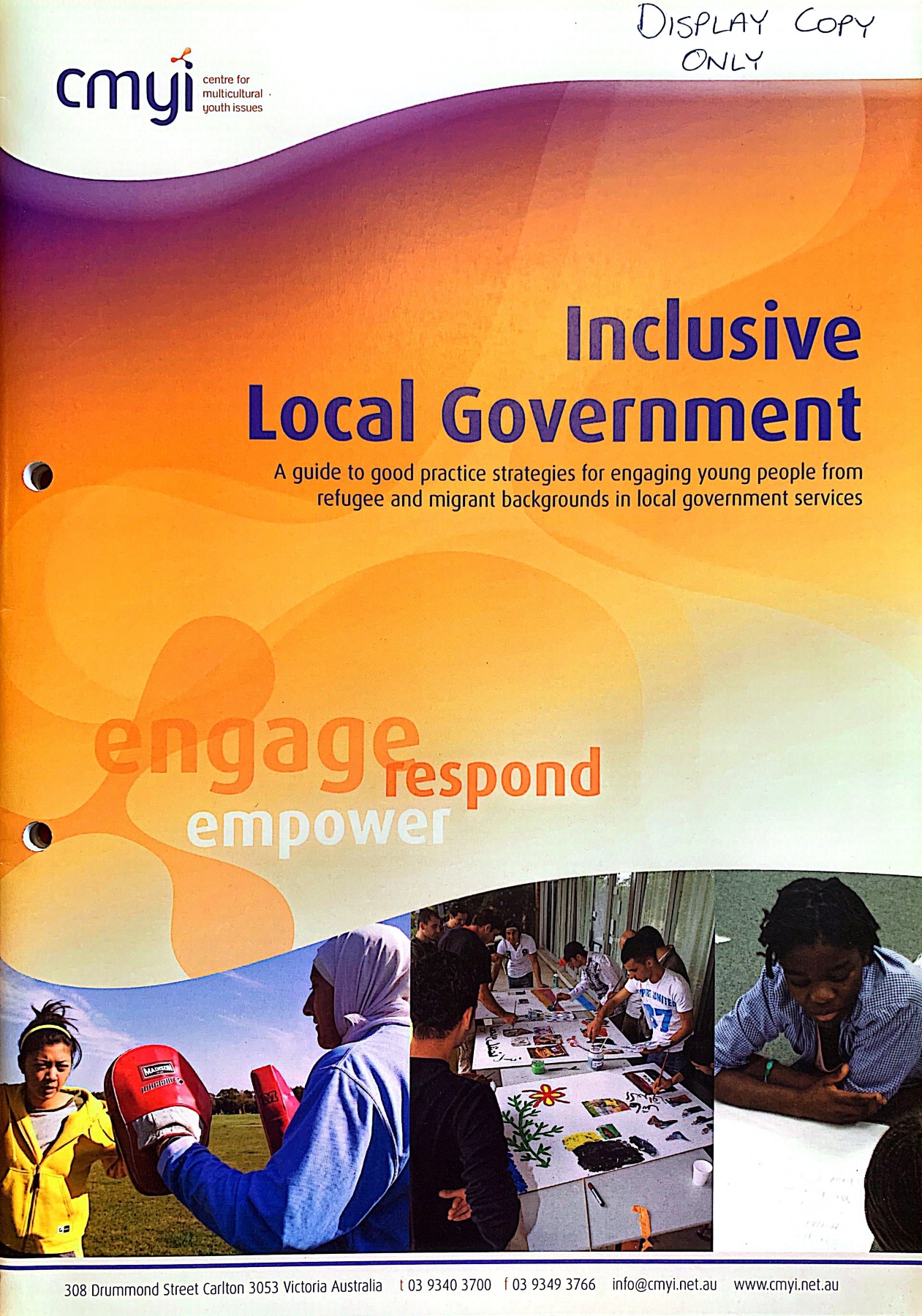 Cover of the Inclusive Local Government guide for best practice when engaging with young people from refugee and migrant backgrounds.