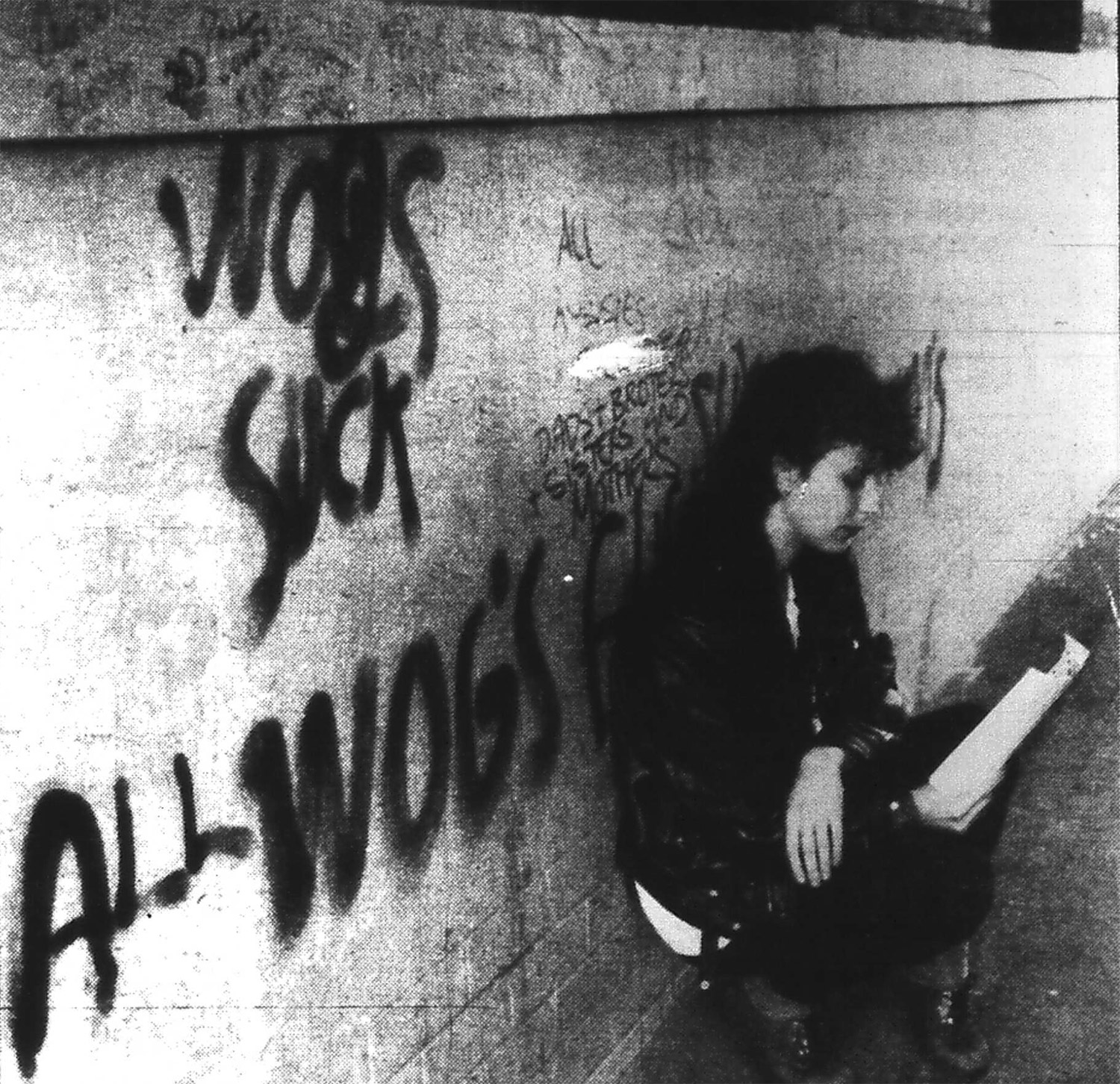 Jo Abbatangelo, Member of Ethnic Youth Issues Network, beside racist graffiti, as appeared in Talbot D. 1989. ‘Increase in racist violence’, Coburg Courier, 25 April 1989, p1.