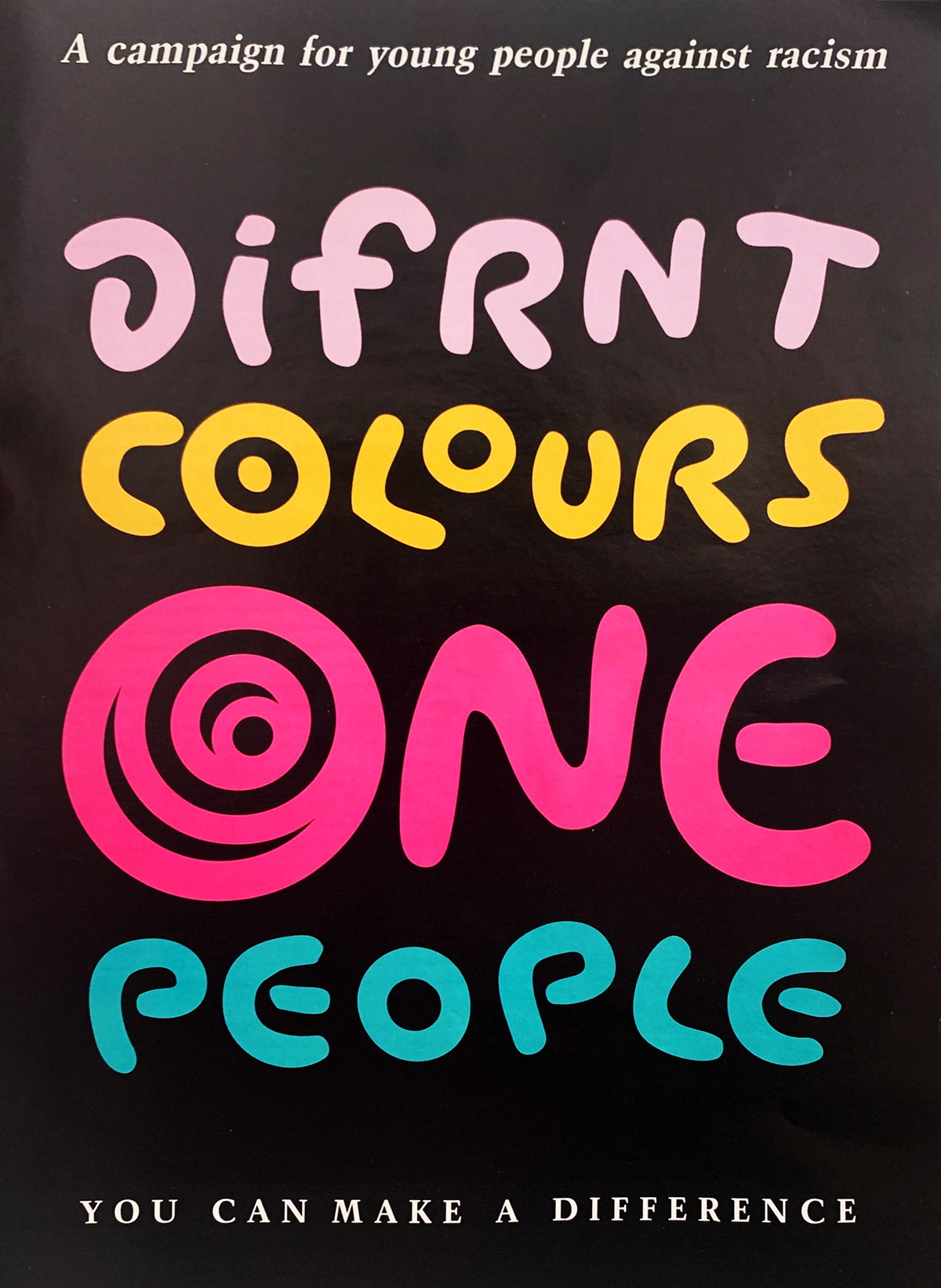 Campaign material from the Human Rights and Equal Opportunity Commission’s Different Colours One People campaign (1993)One People