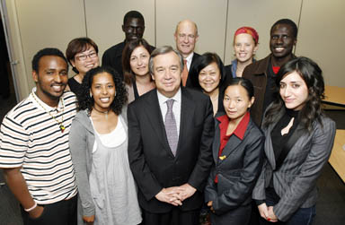 CMY program participants meet with the United Nations’ High Commissioner for Refugees, António Guterres. Photographer Shane Bell.