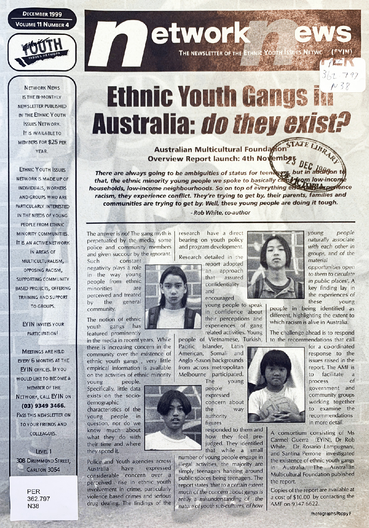 Ethnic Youth Gangs in Australia: do they exist?